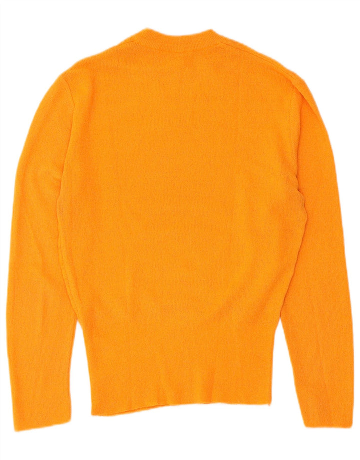 Maglione girocollo da donna vintage IT 46 a righe grandi arancioni