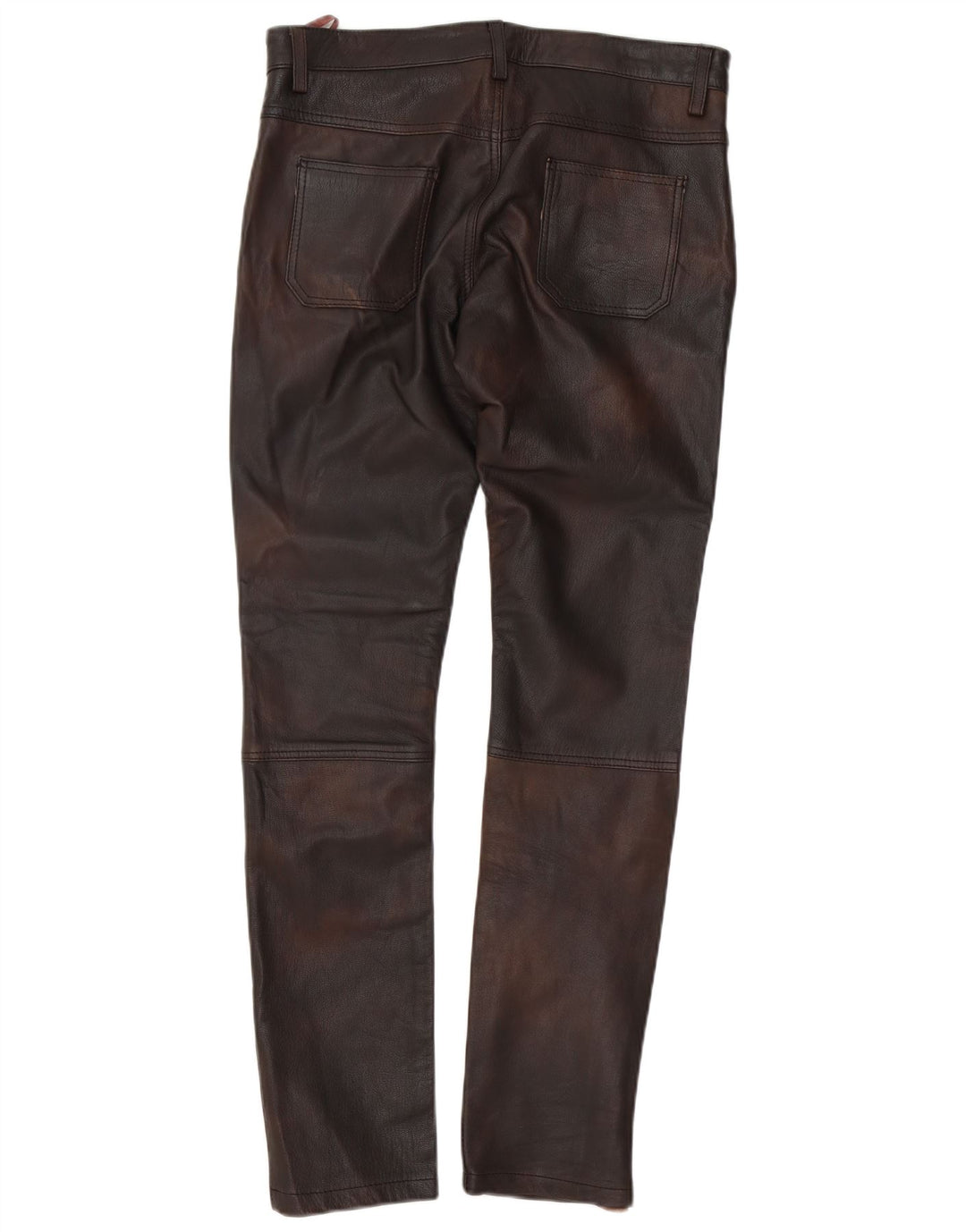 il Lago Pantaloni Slim in Pelle da Uomo IT 48 Medium W30 L32 Pelle Marrone