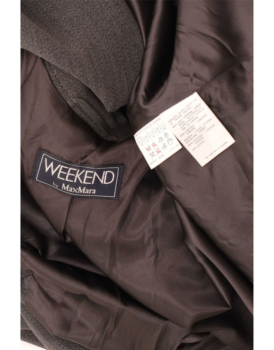 Giacca blazer da weekend da donna Max Mara UK 16 Large Grey Chevron