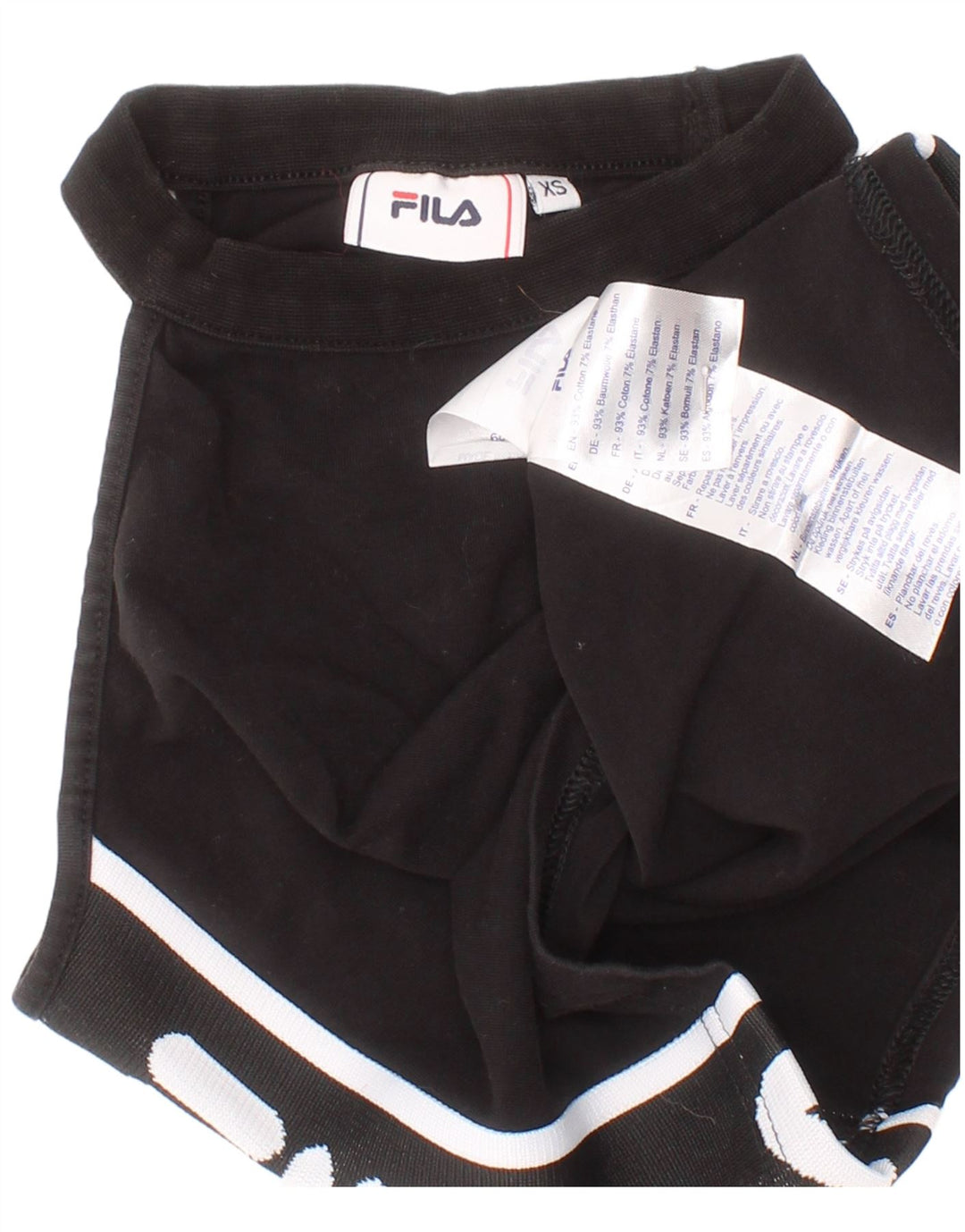 Top corto con grafica da donna Fila XS in cotone nero