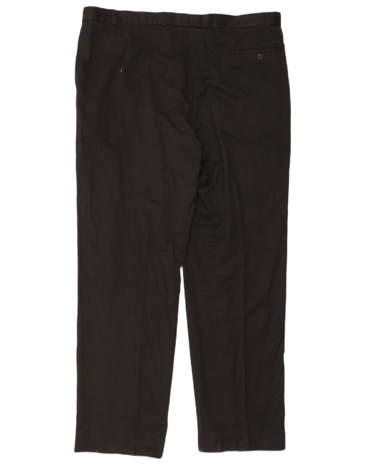 Pantaloni da abito con pegging da uomo Marks & Spencer W42 L33 viscosa nera