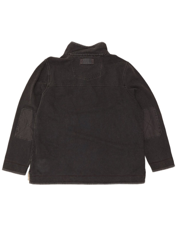 Felpa da uomo con collo con zip Fat Face Maglione 2XL Cotone grigio