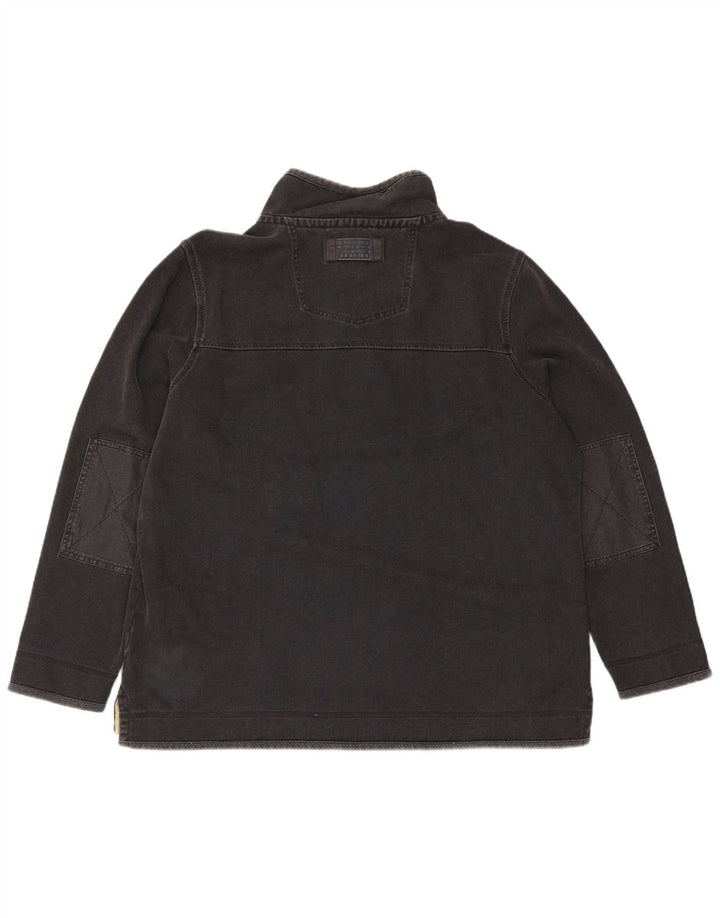 Felpa da uomo con collo con zip Fat Face Maglione 2XL Cotone grigio