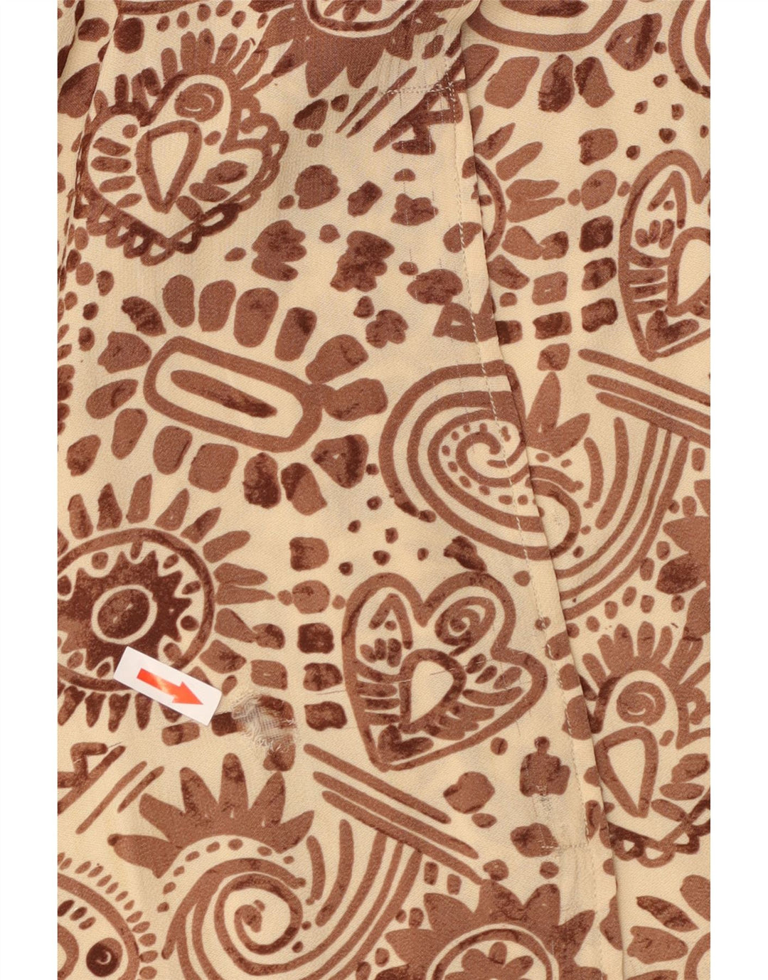 Gonna dritta da donna vintage W32 grande in viscosa Paisley beige