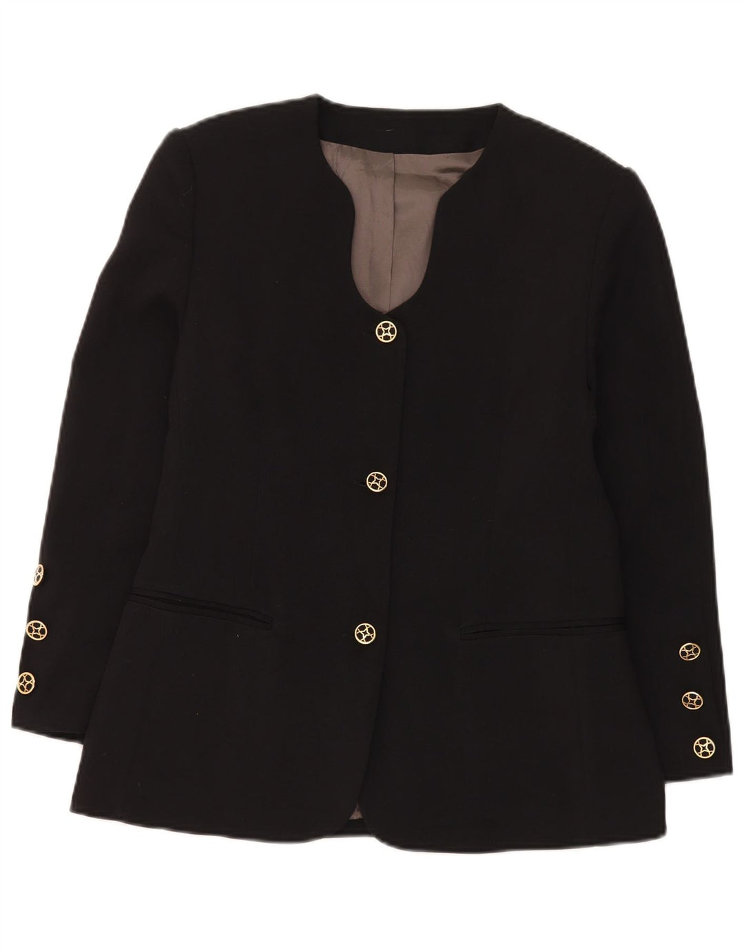 Giacca blazer vintage da donna a 3 bottoni IT 44 media nera