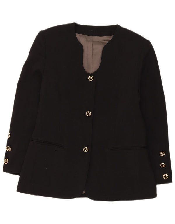 Giacca blazer vintage da donna a 3 bottoni IT 44 media nera