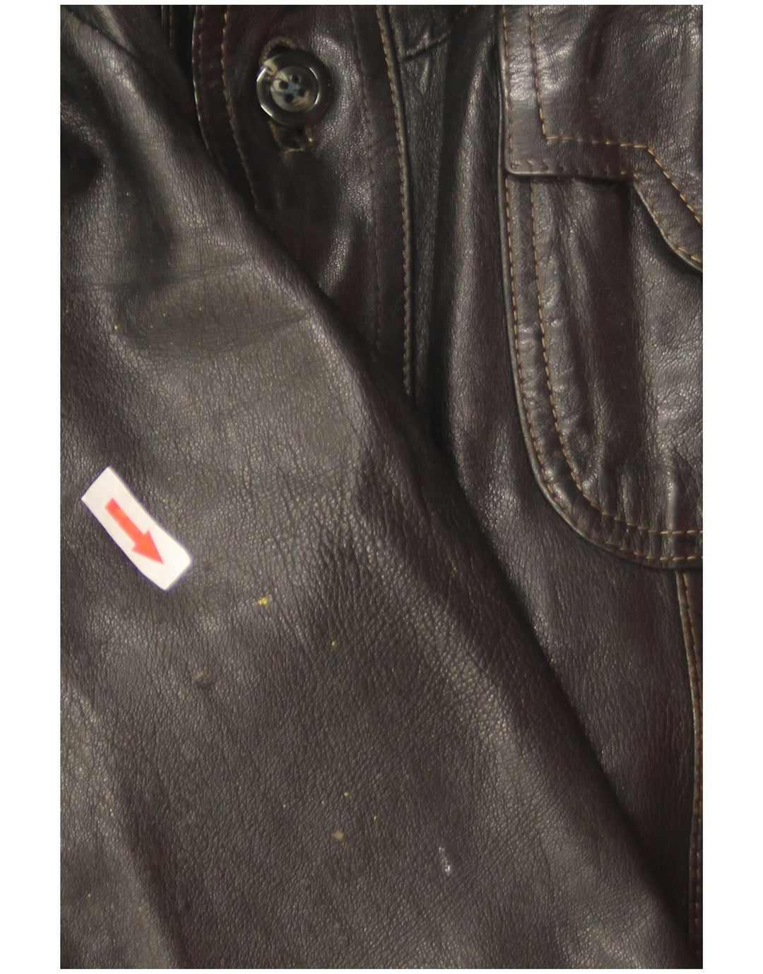 Giacca in pelle vintage da uomo UK 36 piccola nera