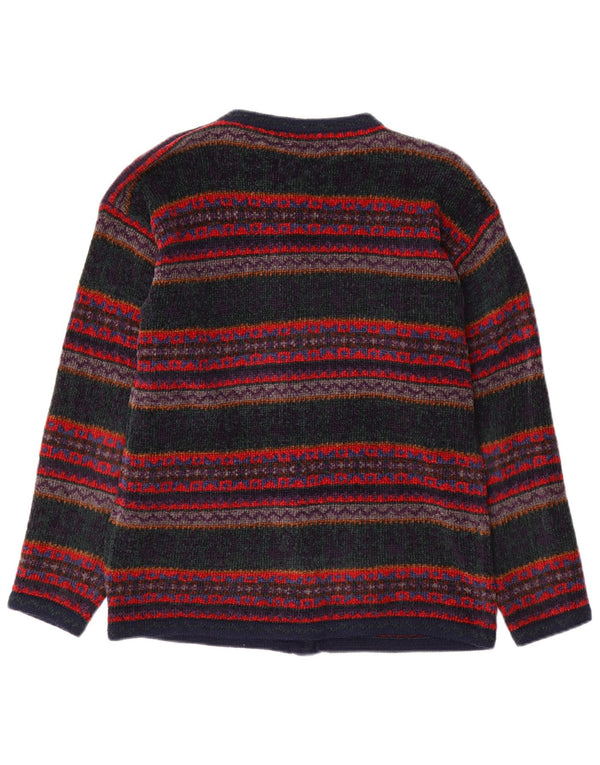 MONSOON Maglione cardigan da donna UK 10 Piccolo Fair Isle multicolore