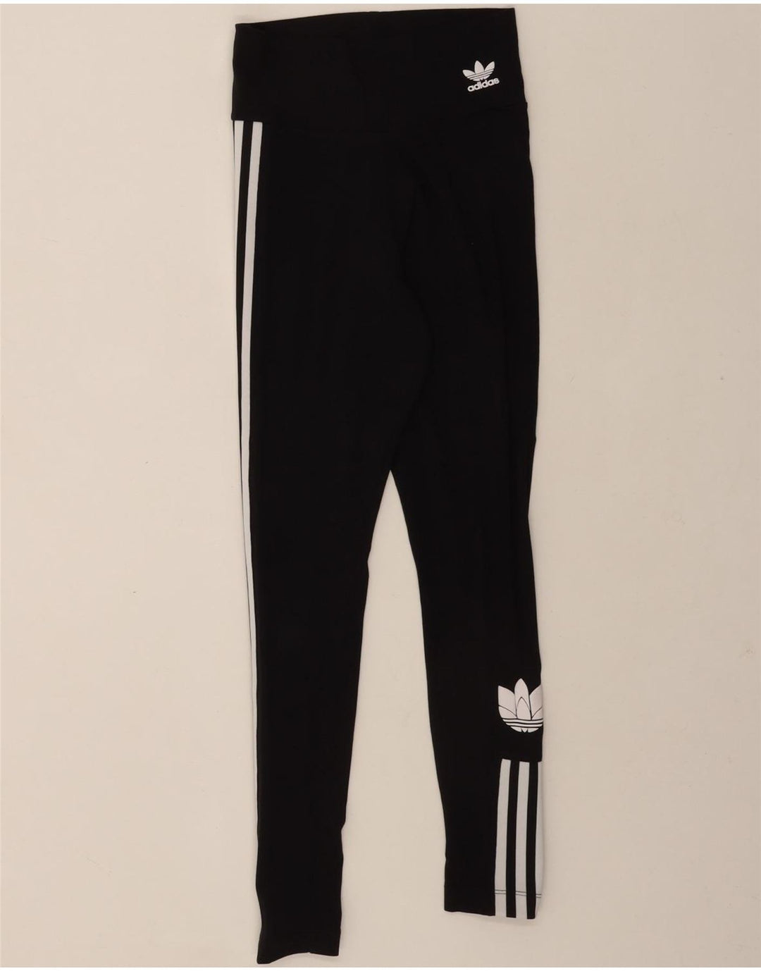 Leggings grafici da donna Adidas UK 8 piccoli cotone nero