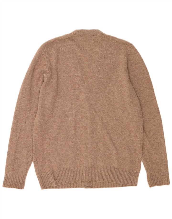 Maglione cardigan da uomo Marks & Spencer in lana marrone medio