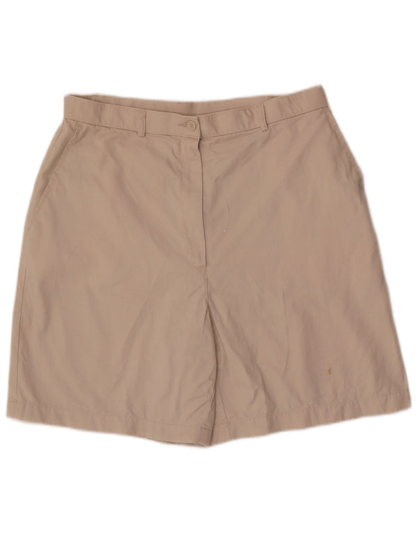 Pantaloncini chino a vita alta da donna Marks & Spencer UK 16 Large W30 Cotone beige