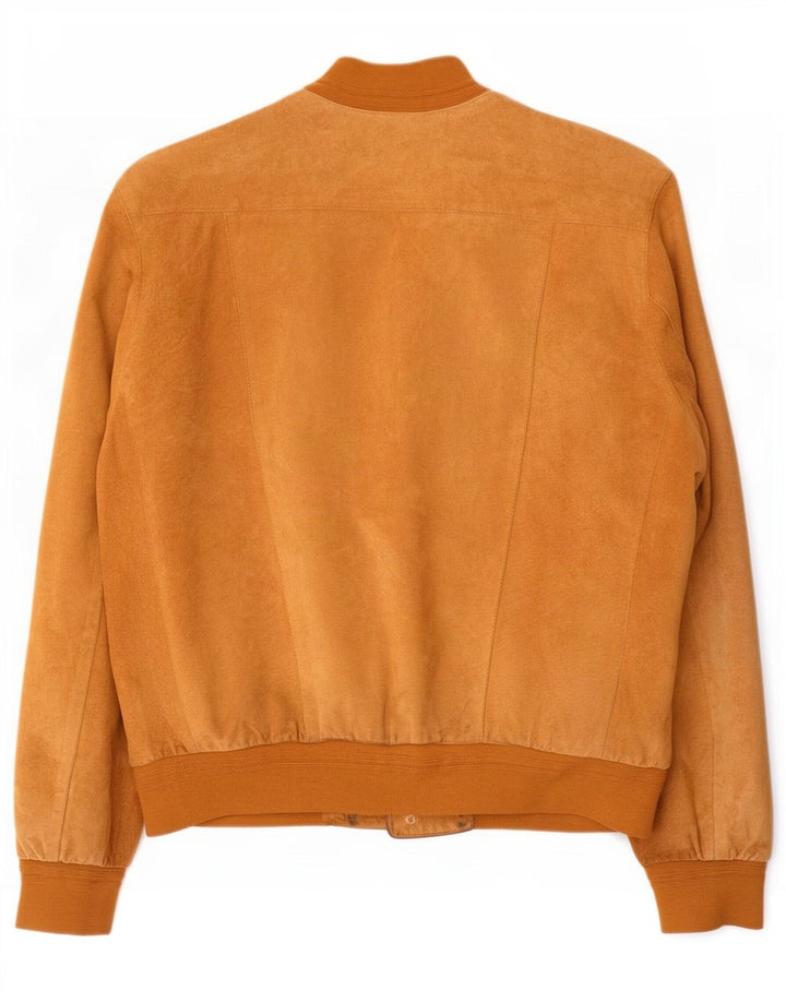 Giubbotto bomber vintage in pelle scamosciata da uomo IT 54 2XL in pelle marrone