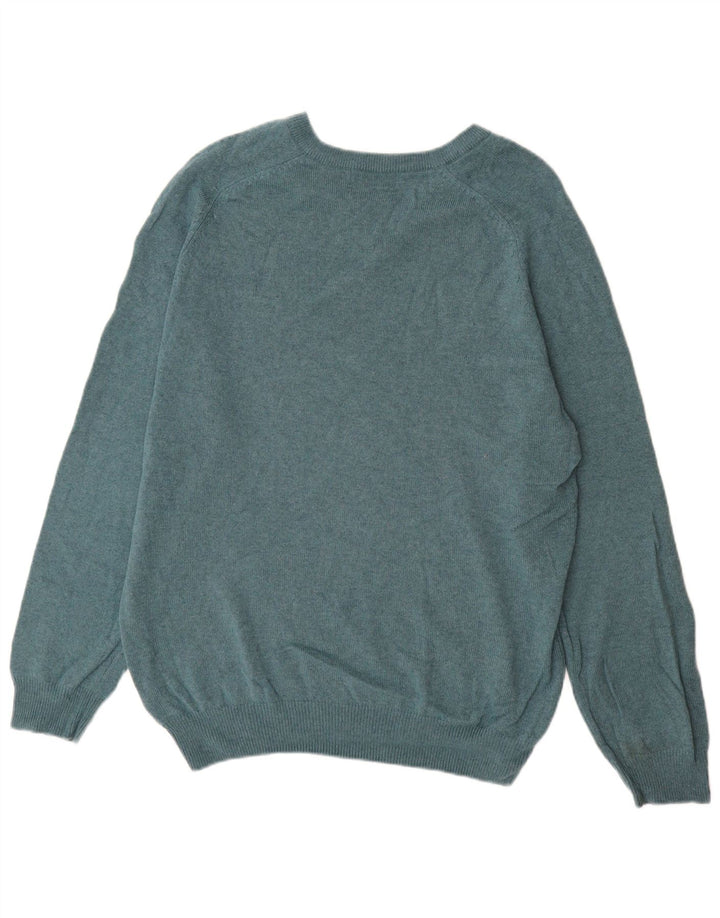 Maglione maglione con scollo a V blu Harbour da uomo Marks & Spencer grande verde