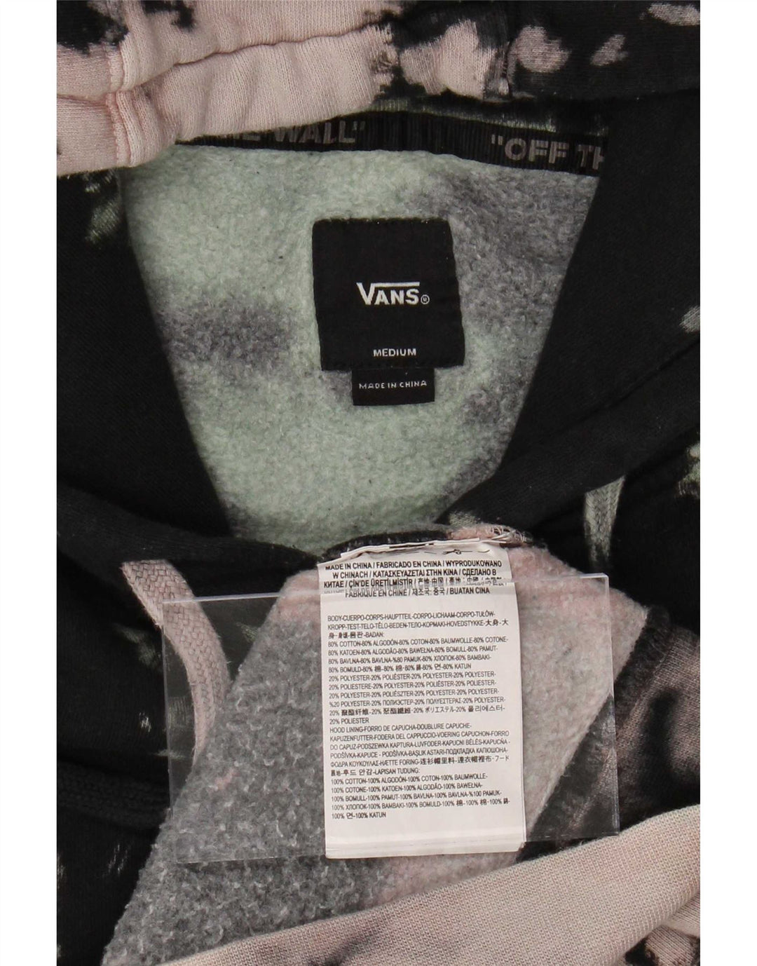 Felpa con cappuccio grafica da uomo di Vans, in cotone tie dye medio multicolore
