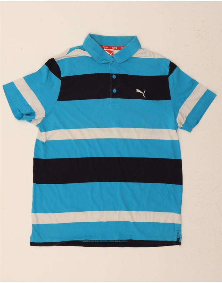 PUMA Mens Polo Shirt Large Multicoloured Striped Cotton Vintage Puma and Second-Hand Puma from Messina Hembry 