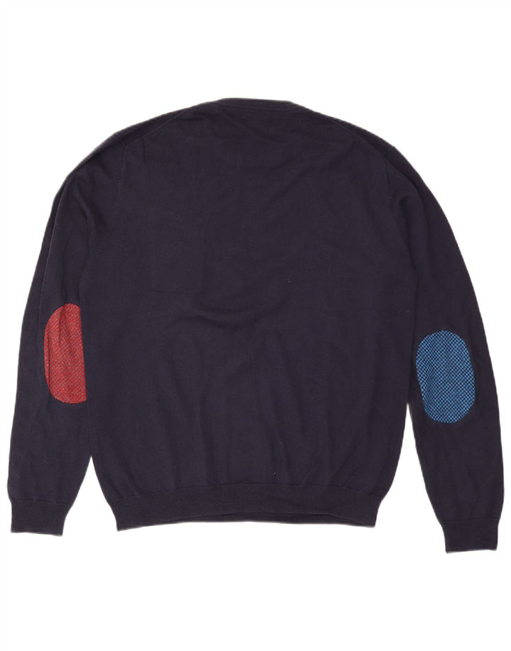 Maglione maglione girocollo da uomo Sun68 grande lana blu navy