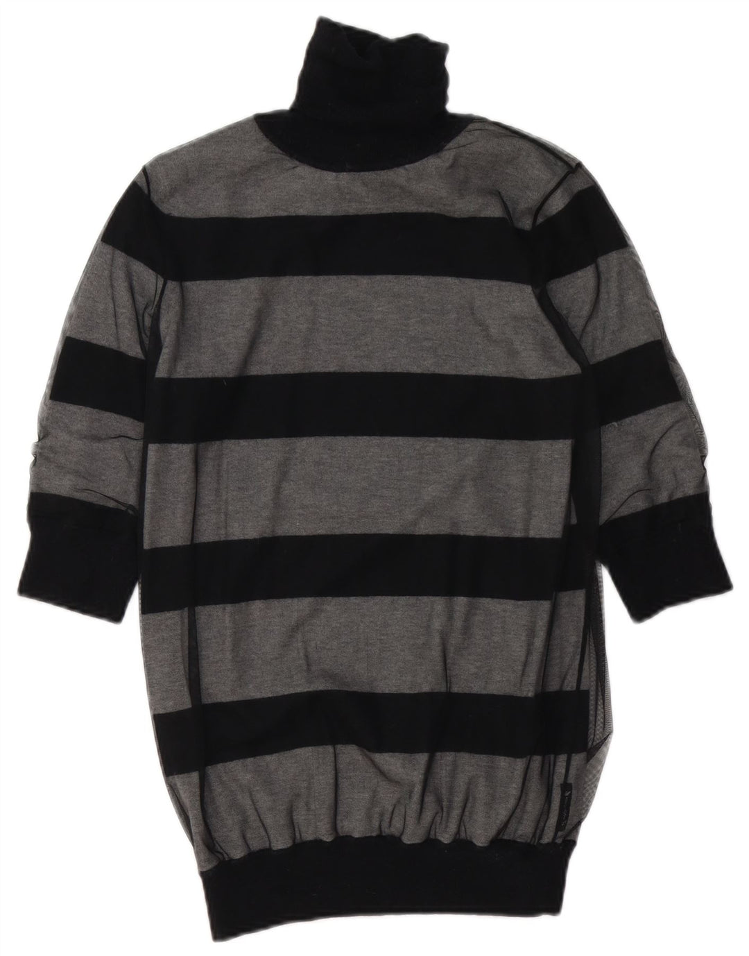 Armani Jeans Maglione da donna con collo alto e maglione UK 12 Grigio medio a righe