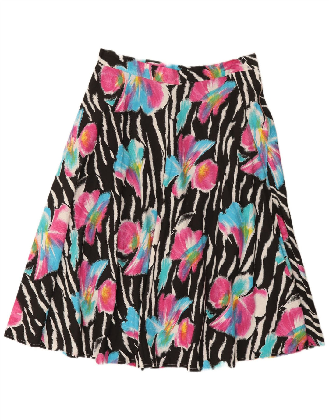 Gonna svasata da donna vintage W32 media floreale multicolore