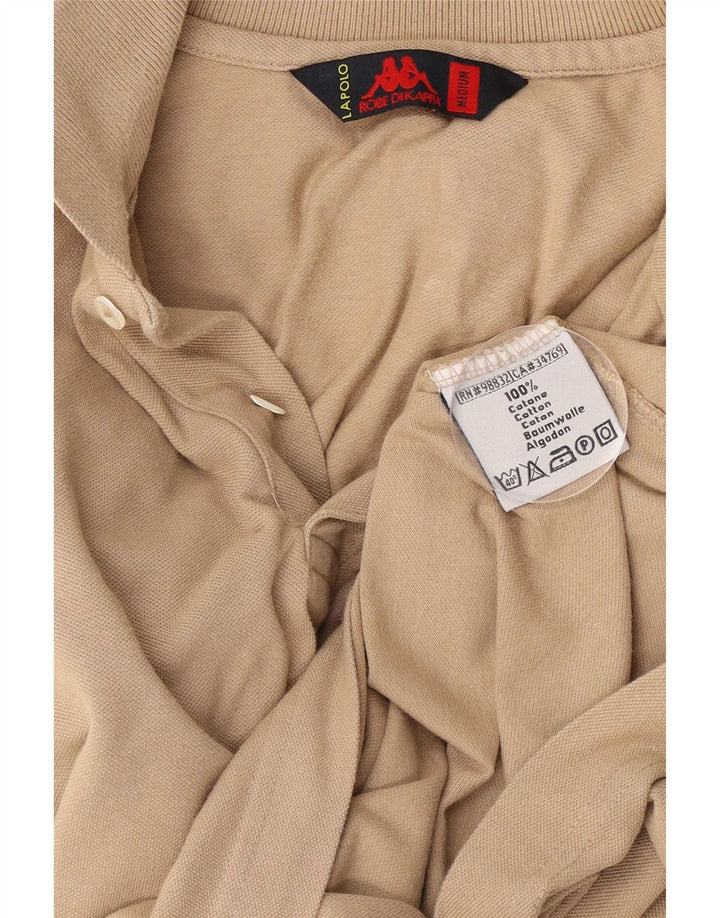 Polo Kappa Uomo Manica Lunga Cotone Beige Medio