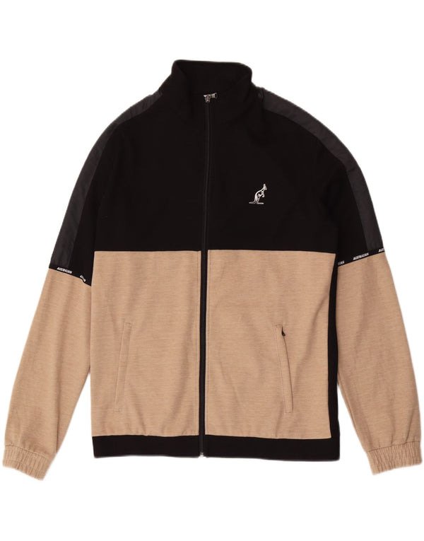 AUSTRALIAN L'ALPINA Mens Tracksuit Top Jacket XL Black Colourblock Cotton