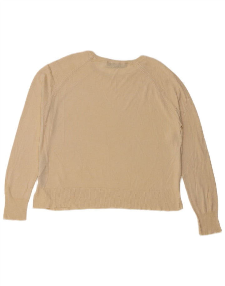 Maglione oversize con scollo a barca da donna Zara UK 10 piccolo in viscosa beige