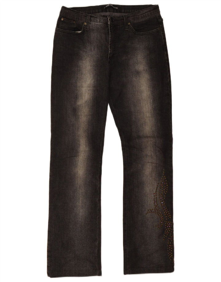 Jeans dritti da donna Versace IT 45 medio W31 L30 cotone nero