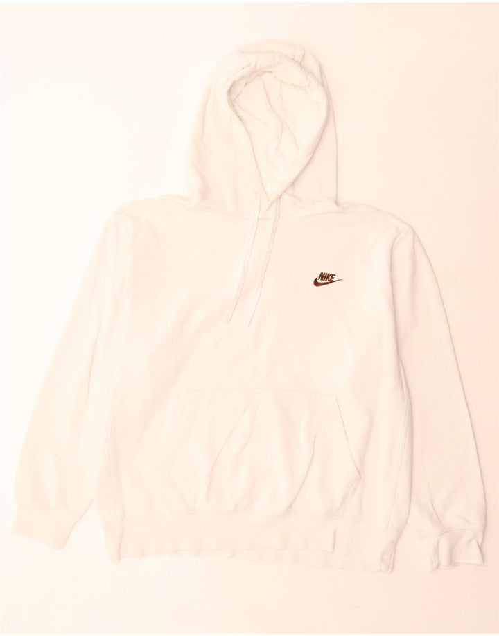 Felpa con cappuccio da uomo Nike Large in cotone bianco