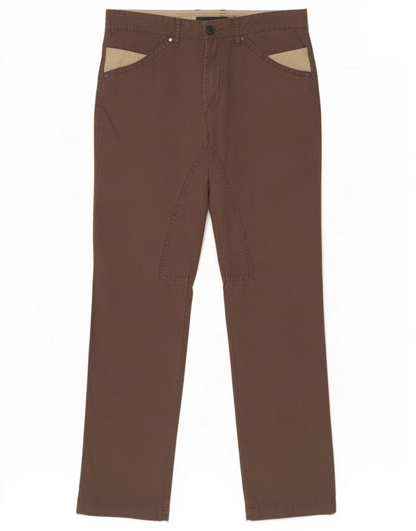 Marlboro Classics Mens Straight Casual Trousers W31 L34 Brown