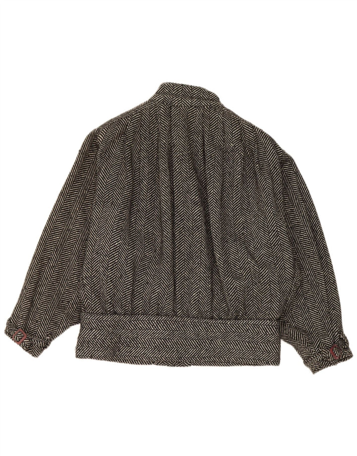 Giubbotto bomber vintage da donna UK 20 2XL grigio a spina di pesce