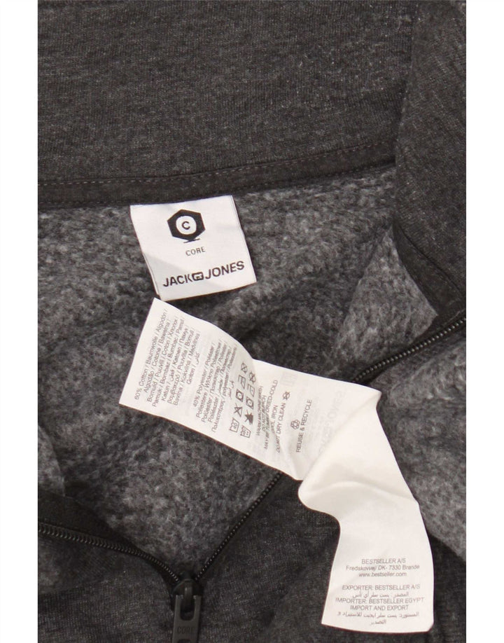 Jack & Jones Felpa con collo con zip Core da uomo Maglione grigio medio color block