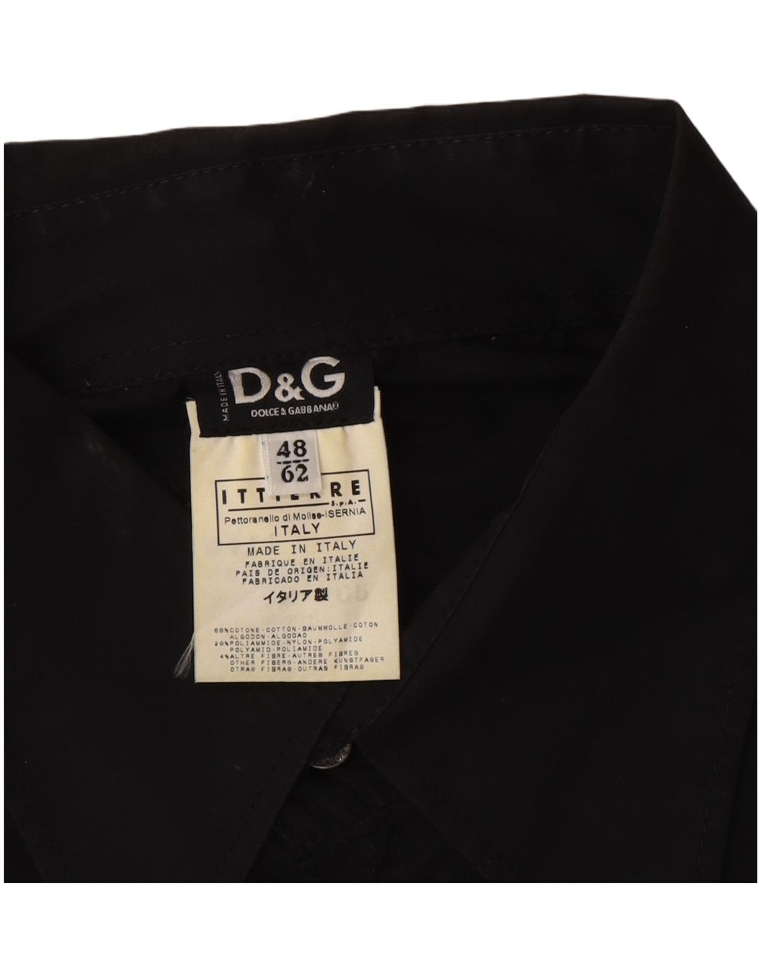 Camicia da uomo Dolce & Gabbana taglia 48 2XL cotone nero