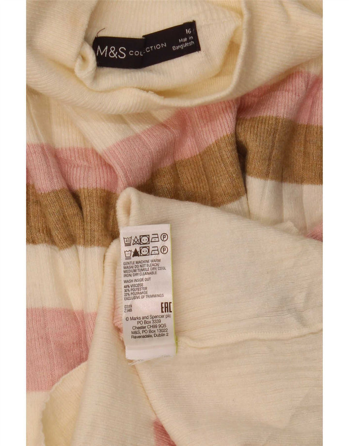 Maglione maglione a collo alto da donna Marks & Spencer UK 16 grande multicolore
