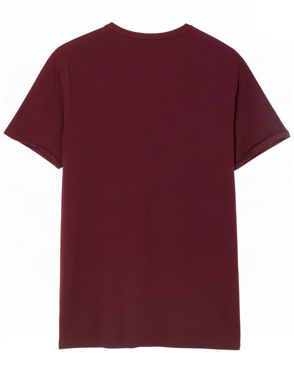 Guess Mens Slim Fit Graphic T-Shirt Top Medium Burgundy Cotton