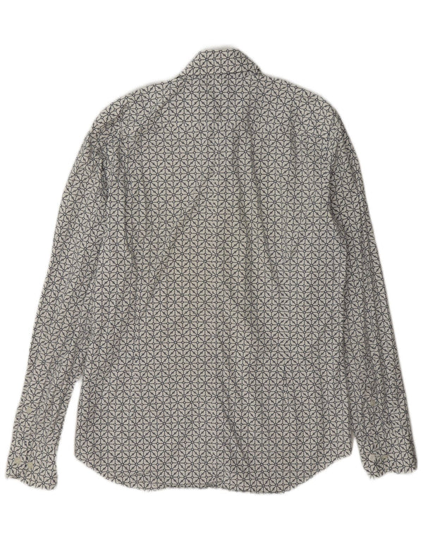 Camicia G-Star da uomo super slim fit in cotone geometrico bianco medio