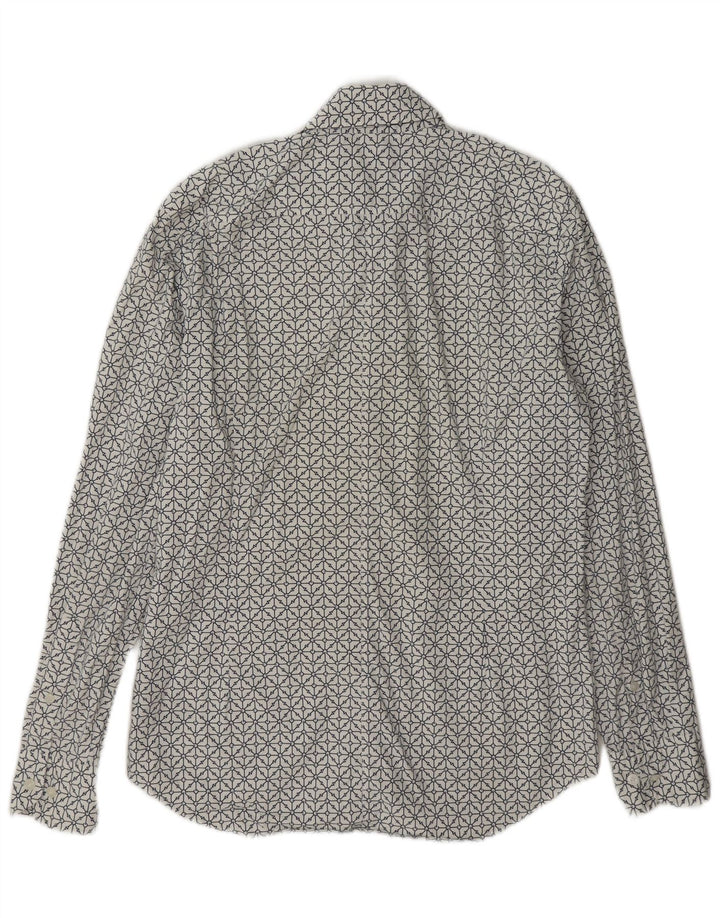Camicia G-Star da uomo super slim fit in cotone geometrico bianco medio