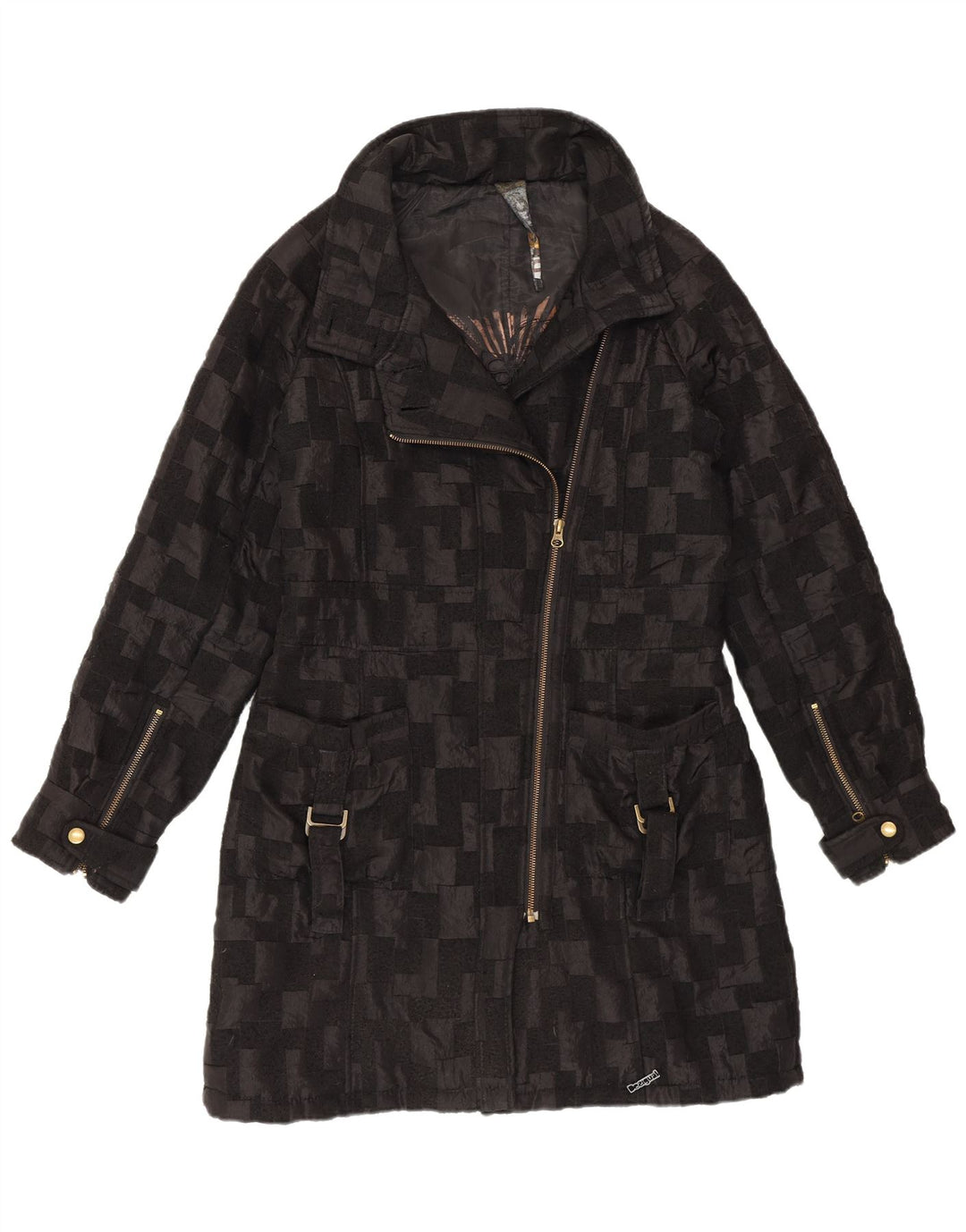 Cappotto antivento da donna Desigual EU 40 medio nero geometrico