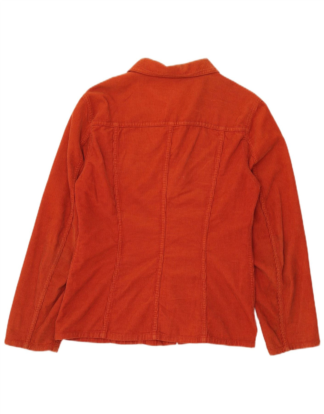 Camicia da donna in velluto a coste Benetton UK 14 cotone arancione medio