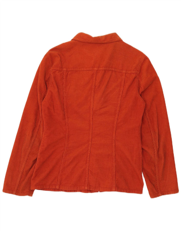 Camicia da donna in velluto a coste Benetton UK 14 cotone arancione medio