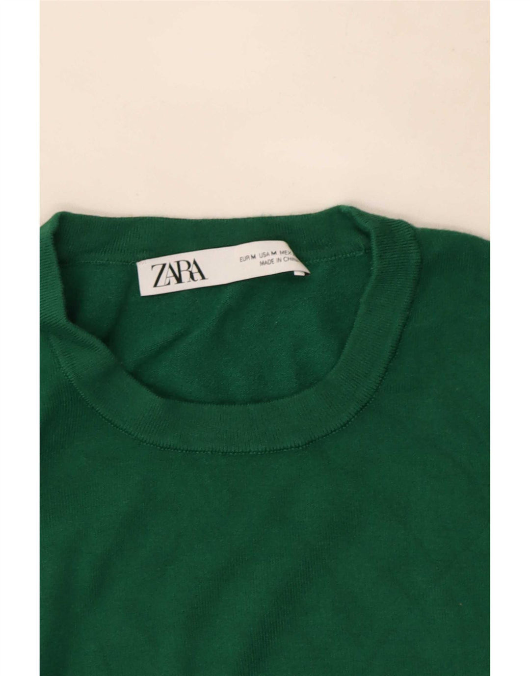 Maglione maglione girocollo da donna Zara UK 12 verde medio