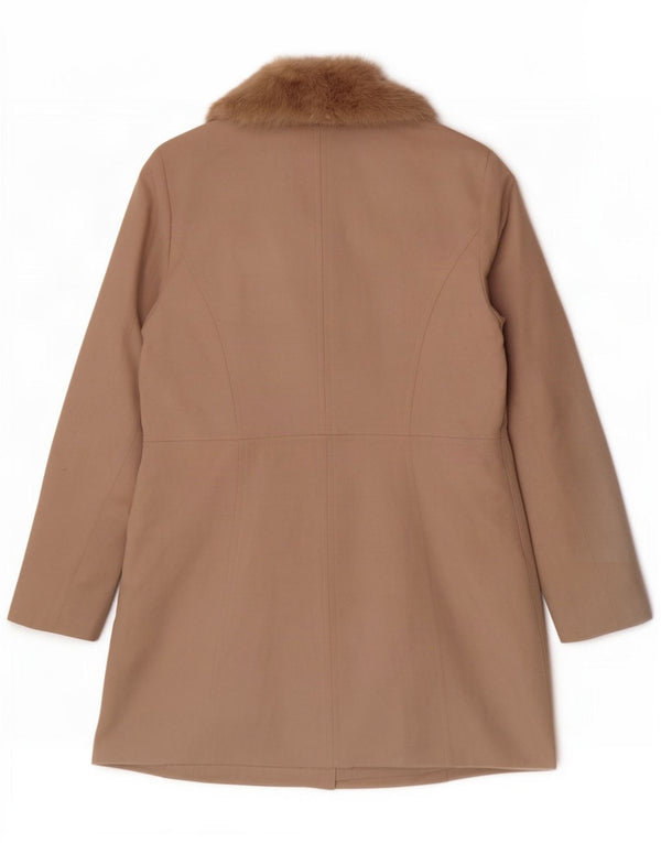Oasis Womens Overcoat Size 14 Large Beige Polyester