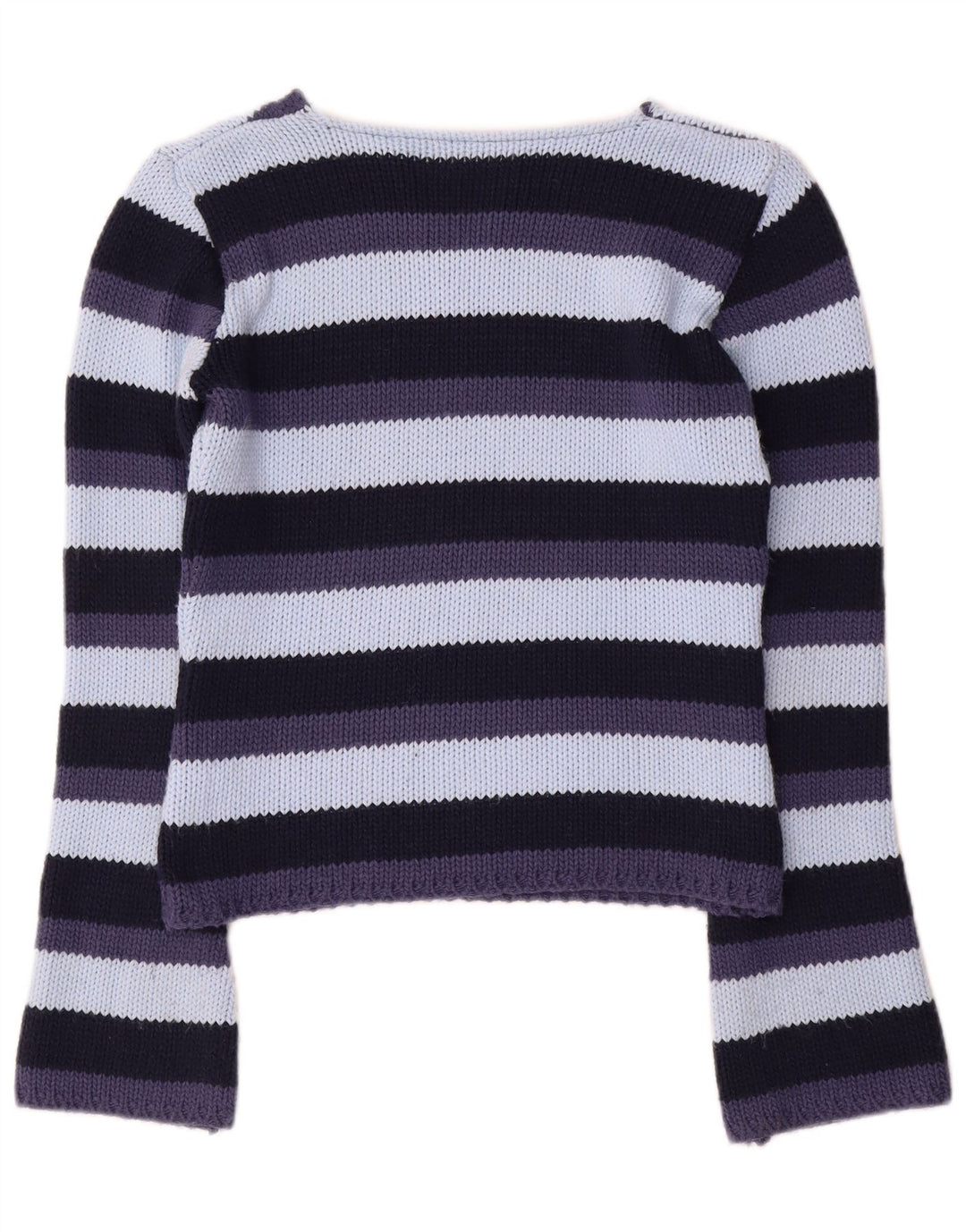 Maglione vintage da donna con scollo a V UK 12 a righe multicolori medie