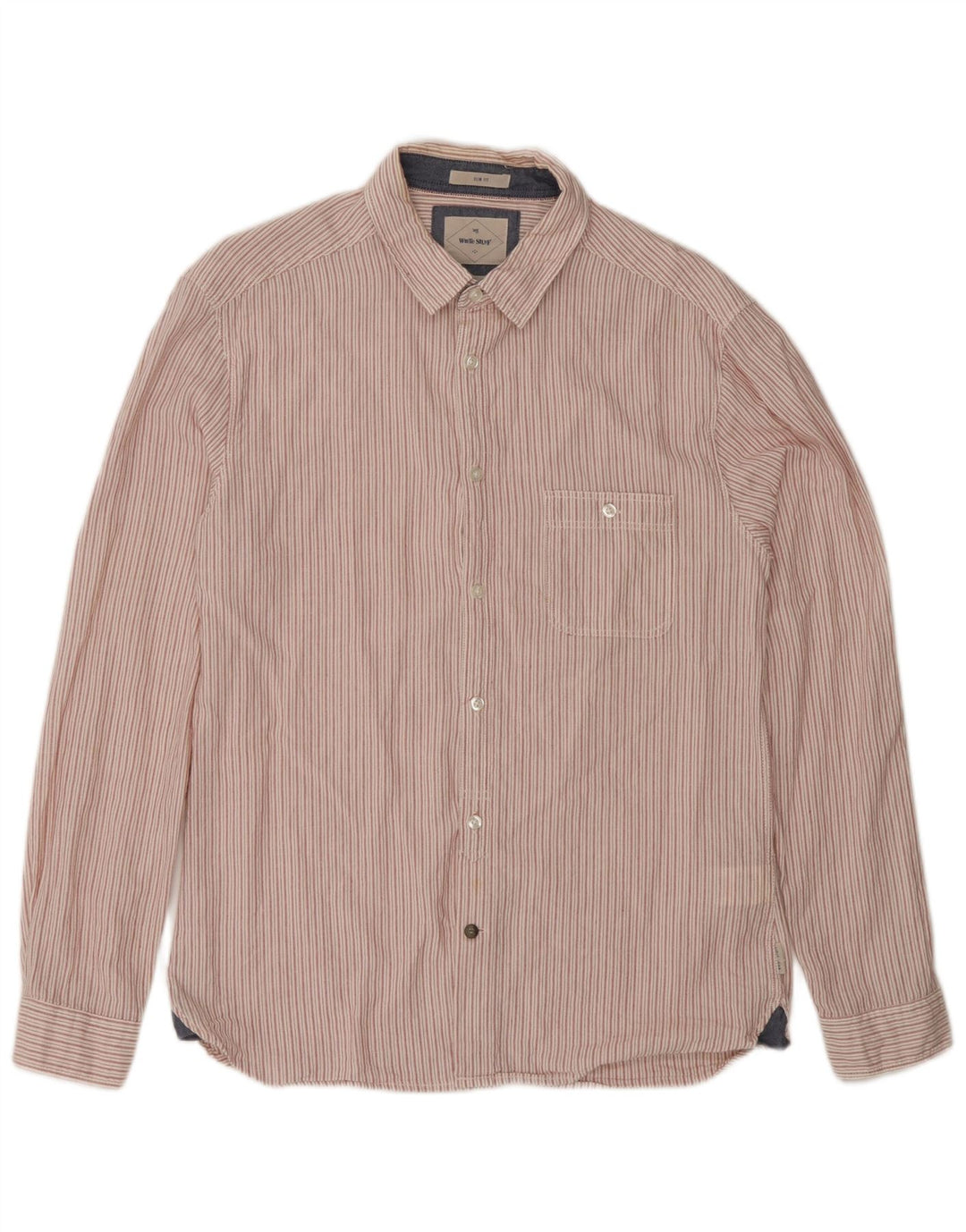 Camicia slim fit da uomo White Stuff in cotone a righe rosa medio