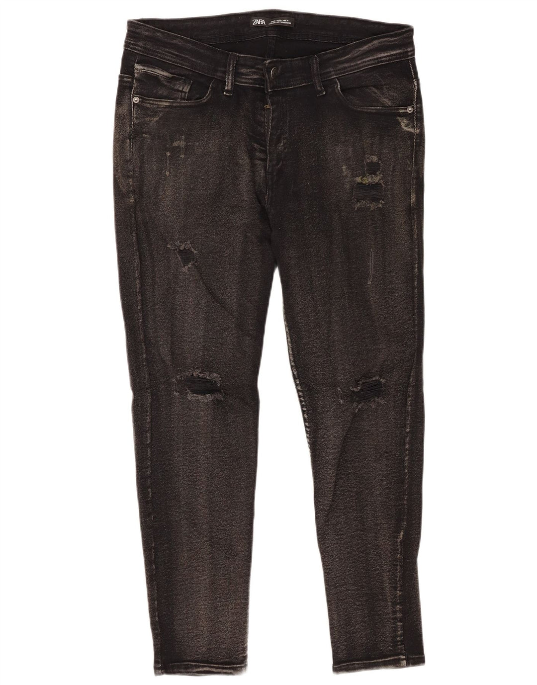 Jeans skinny effetto invecchiato Zara da uomo W36 L25 cotone nero