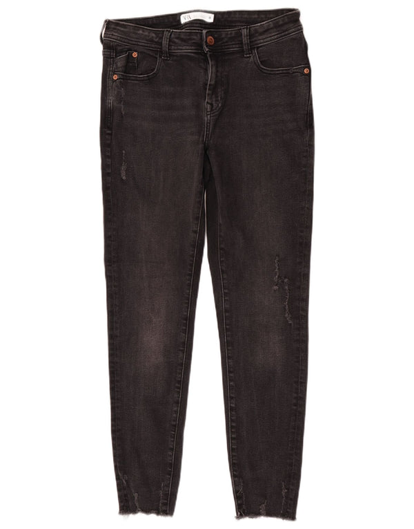 Jeans skinny effetto invecchiato da donna Zara EU 38 Small W28 L27 Cotone grigio