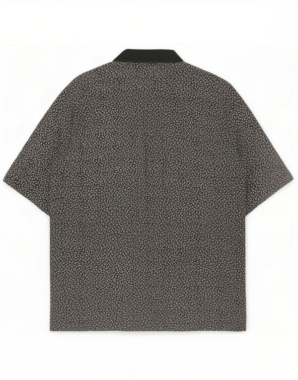 Please Camicia a maniche corte da donna UK 18 XL Nera geometrica