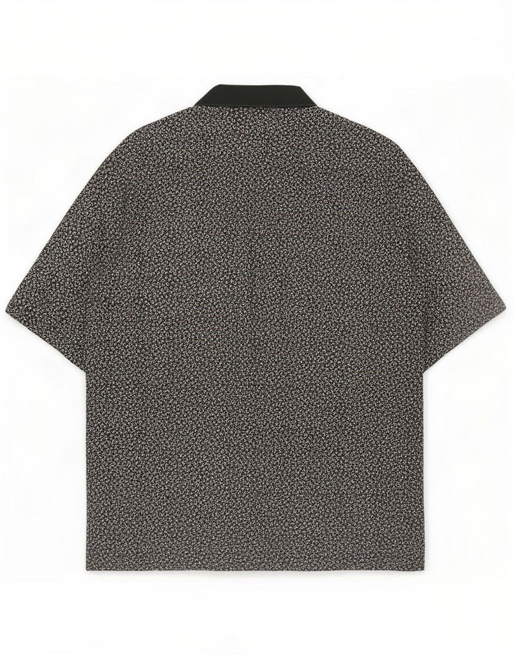 Please Camicia a maniche corte da donna UK 18 XL Nera geometrica