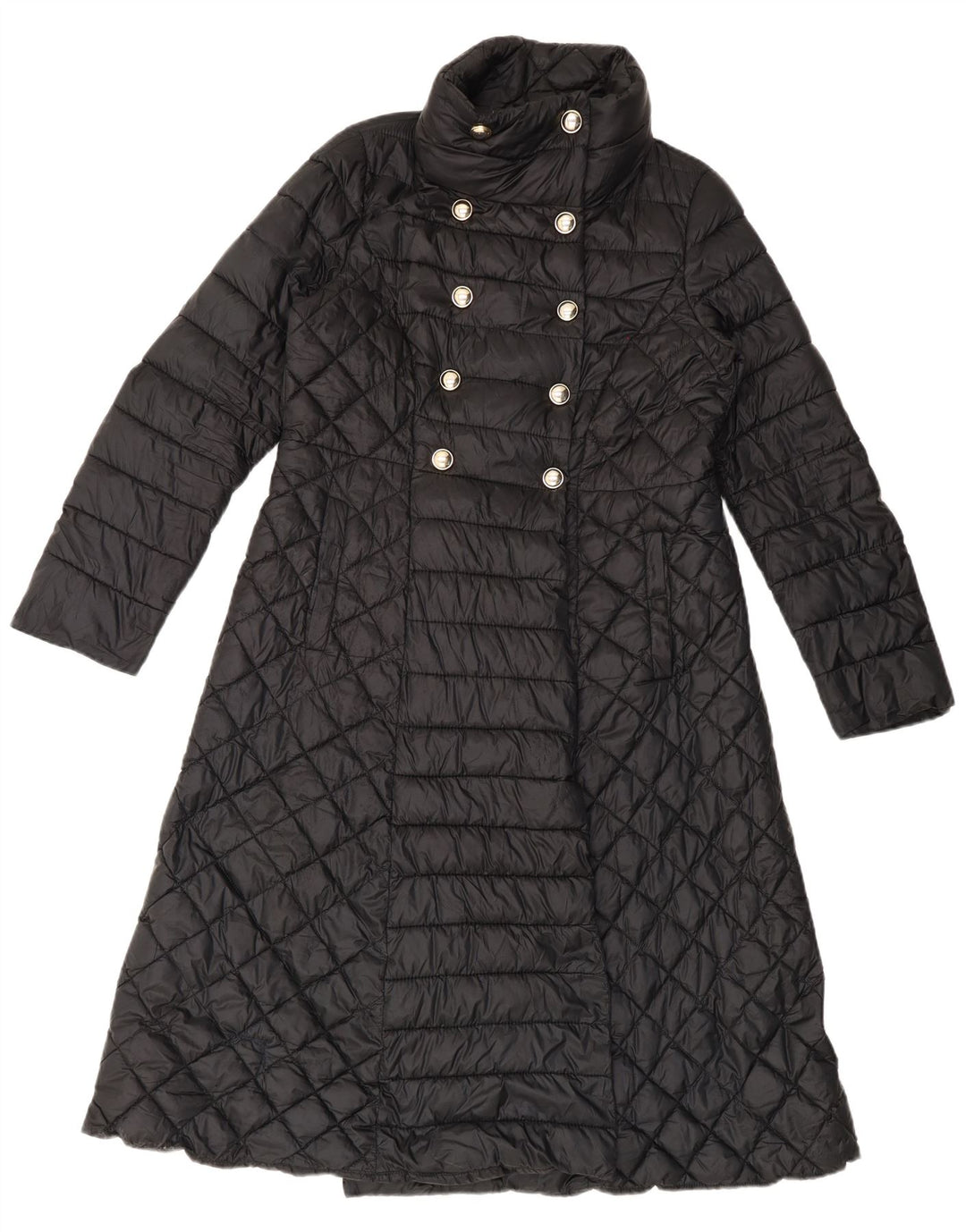 Cappotto imbottito doppiopetto da donna Intrend UK 16 grande poliestere nero