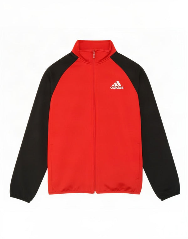 Giacca da tuta da ragazzo Adidas 13-14 anni in poliestere color block rosso