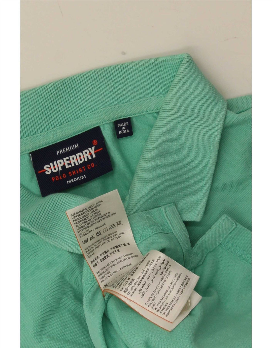 Polo da uomo Superdry in cotone verde medio