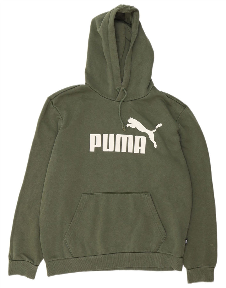 Felpa con cappuccio grafica da uomo Puma, cotone medio kaki
